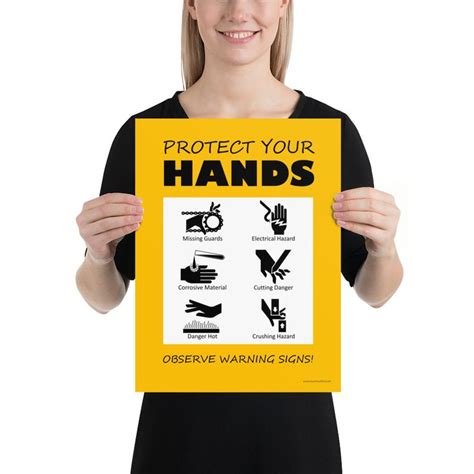 Workplace Safety Poster: Promote Hand Protection | Safety posters, Safety slogans, Safety message