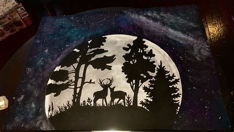 Deer moon painting | Moon painting, Art, Artwork