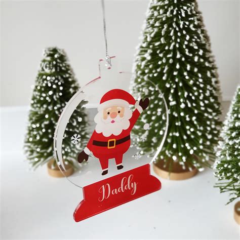 Personalised Snow Globe Christmas Tree Decorations – Santa and Friends ...