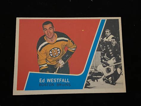 Lot - (EXMT) 1963 Topps Ed Westfall Rookie #8 Hockey Card - Boston Bruins