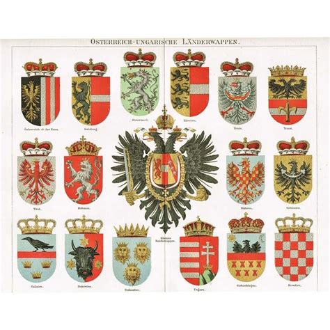 Austro-Hungarian Countries Coats of Arms. Decorative Chromo : Collect ...