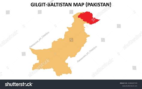 Gilgit Baltistan Map Highlighted On Pakistan Stock Vector (Royalty Free) 2108187374 | Shutterstock