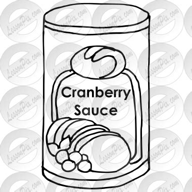 Cranberry Sauce Outline for Classroom / Therapy Use - Great Cranberry Sauce Clipart