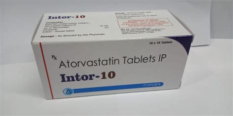 Intor Atorvastatin 10 mg Tablets, Arvincare at Rs 500/box in Panchkula | ID: 20433471262