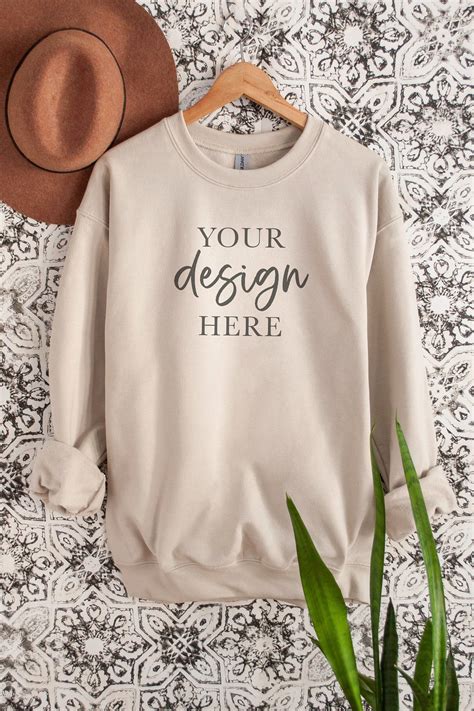 Gildan 18000 Sand Sweatshirt Mockup Blank Styled Photo High - Etsy Canada | Sweatshirts, Fashion ...