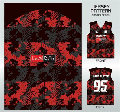 Pattern vector sports shirt background image.black red flower shadow pattern design ...