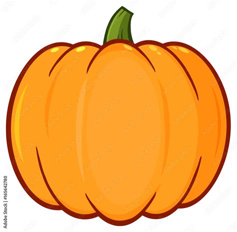 Orange Pumpkin Vegetables Cartoon Drawing Simple Design. Illustration ...