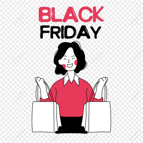 Hand Drawn Cartoon Shopping Black Friday Illustration, Black, Business ...