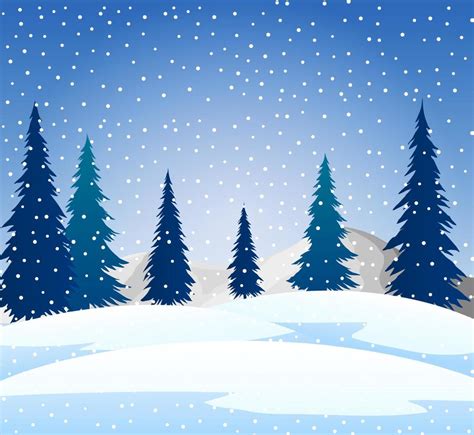 Winter snow landscape background and silhouette tree 14158599 Vector Art at Vecteezy