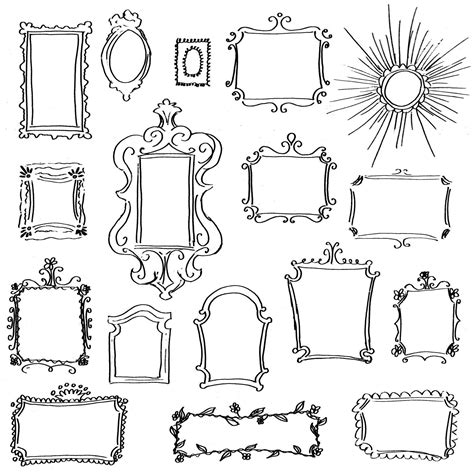 Doodle Frames Clip Art Pack // Set of 17 Unique Hand-drawn - Etsy ...