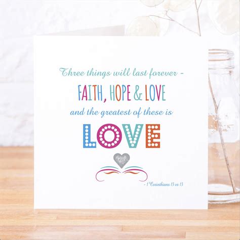 'Faith Hope And Love' Contemporary Bible Verse Card By Faith Hope ...