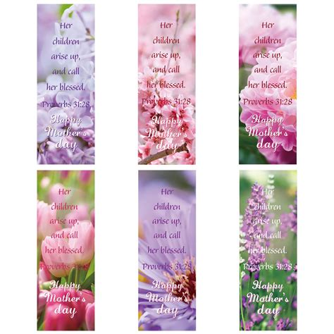 Buy 60 Pcs Flowers Happy Mother's Day Proverbs Bookmarks Bible Verses Inspirational Scripture ...