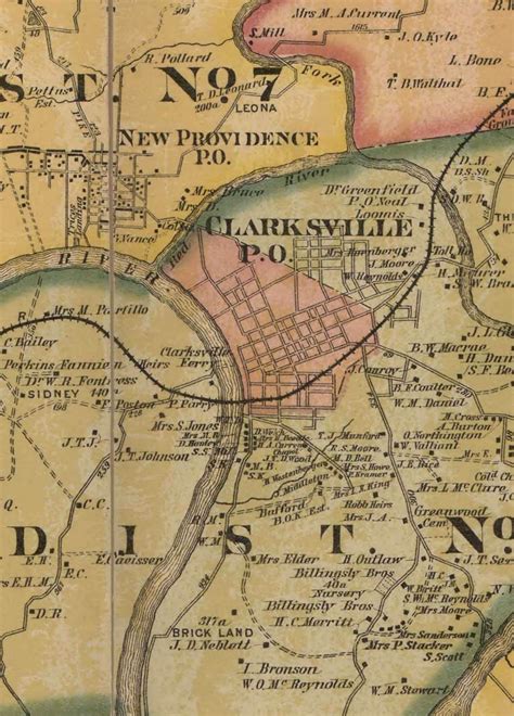 Montgomery County Tennessee 1877 Old Wall Map Reprint With - Etsy