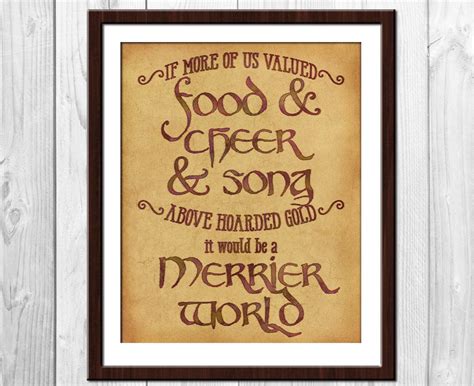 JRR Tolkien quote watercolour poster | Hobbit quotes, Food quotes, The hobbit