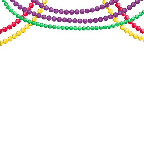 Mardi Gras Beads White Transparent, Mardi Gras Beads Ornaments, Mardi ...