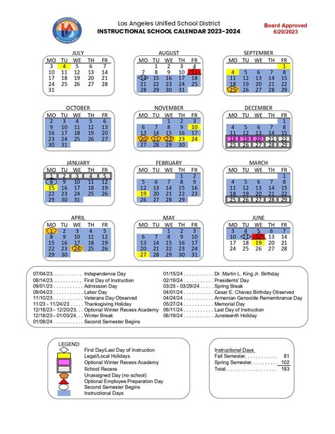 Instructional Calendars 2023-2024 – Our School – Calvert Charter for Enriched Studies