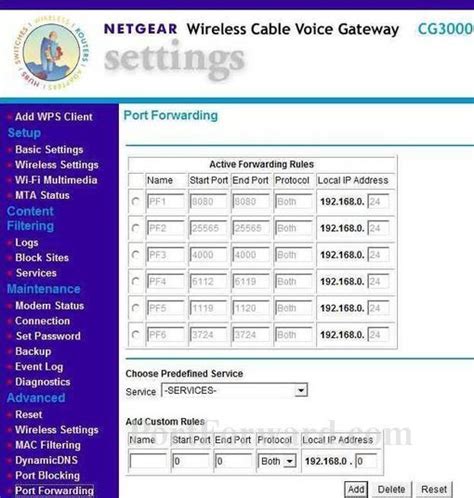 All Screenshots for the Netgear CG3000