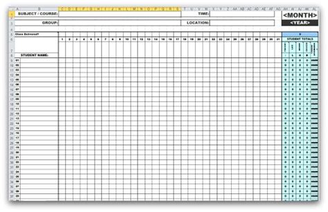 Attendance Sheet In Excel Template ~ Excel Templates