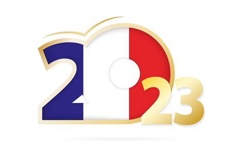 Year 2023 with France Flag pattern. 12802983 Vector Art at Vecteezy