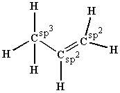 Draw the molecular shape of propene and determine the hybridization of ...