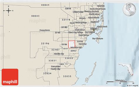 Classic Style 3D Map of ZIP Code 33176