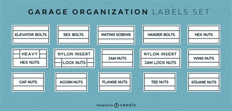 Storage Garage Organization Labels Set Vector Download