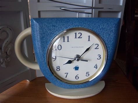Retro Ingraham Coffee Cup Clock by CharsVintageShop on Etsy