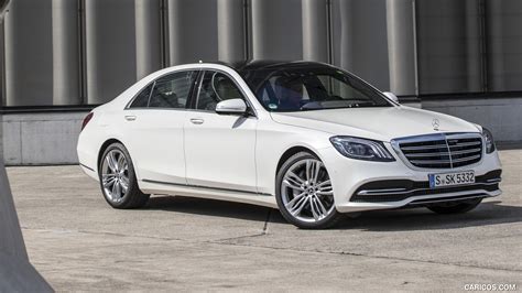 2018 Mercedes-Benz S-Class S 560 (Color: designo Diamond White Bright) - Front Three-Quarter ...