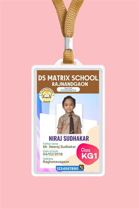 Student ID Card Template For School - Free Hindi Design