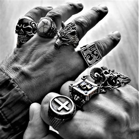 Hot stuff!!! | Biker rings mens, Gothic jewelry rings, Rings for men