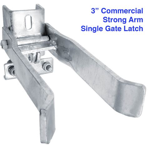 3 Inch Commercial Strong Arm SINGLE GATE Latch. Heavy Duty Chain Link Gate Latch. Fits 1-5/8 and ...