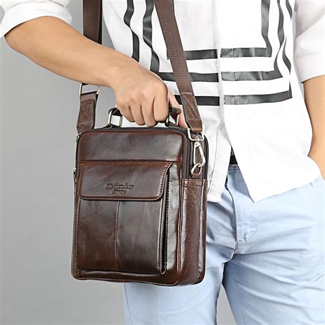 MEIGARDASS Genuine Leather Men's Bag For Messenger bags Small Crossbody ...