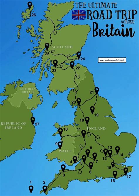 26 Best Places In Britain To Visit | Road trip map, Road trip uk, Road trip