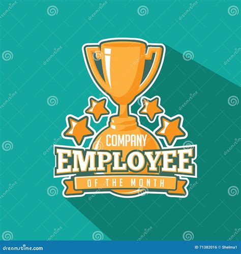 Employee of the Month Trophy Flat Design. Stock Vector - Illustration of engraved, flat: 71382016