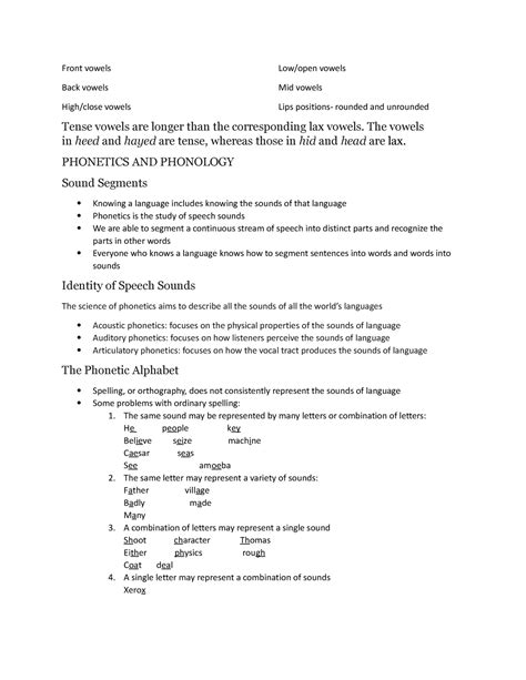 Front vowels - FIRST SEM - Front vowels Back vowels High/close vowels Low/open vowels Mid vowels ...