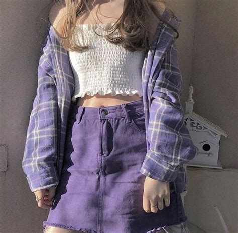 Purple Casual Aesthetic Korean Outfits : Aesthetic clothes grunge clothing korean cute hoodie ...