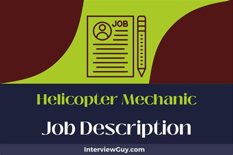 Helicopter Mechanic Job Description [Updated for 2024]