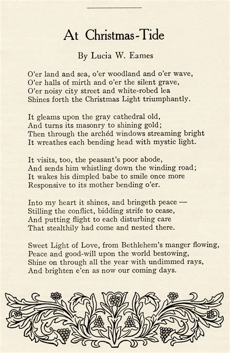 A Christmas Poem by Lucia W. Eames - The Old Design Shop