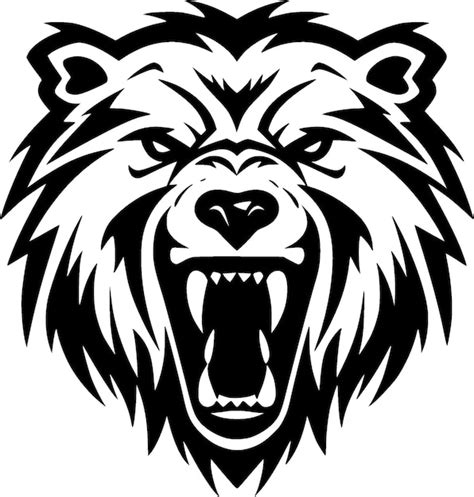 Premium Vector | Bear Black and White Vector illustration