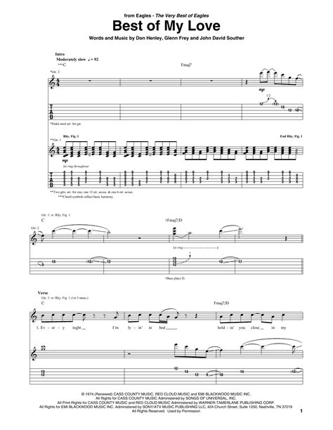 Best Of My Love by Eagles - Guitar Tab - Guitar Instructor