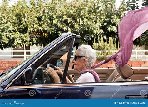 Old Woman Driving a Convertible Stock Photo - Image of female, portrait: 103644910