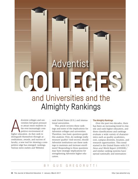 (PDF) Adventist Colleges and Universities and the Almighty Rankings