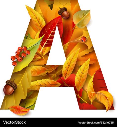 Autumn stylized alphabet letter Royalty Free Vector Image