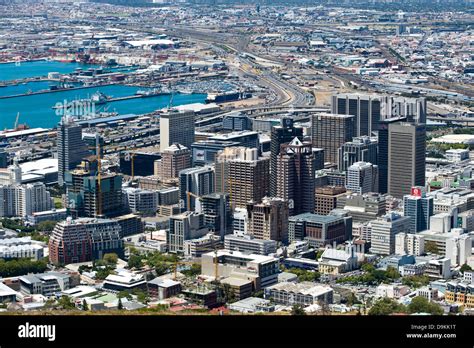 Skyline Cape Town and harbor, Western Cape, South Africa Stock Photo ...