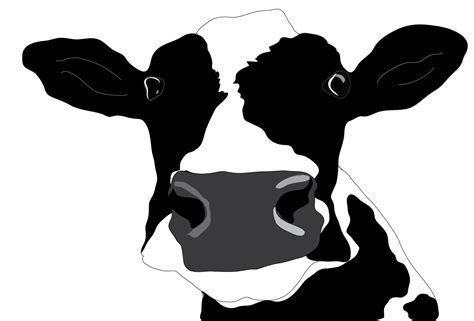 Printable Cow Head Silhouette