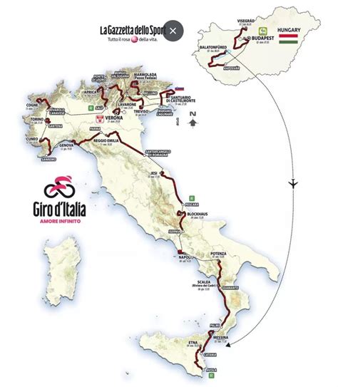 Giro d’Italia 2022 route and stages – Schedule and key dates in the ...