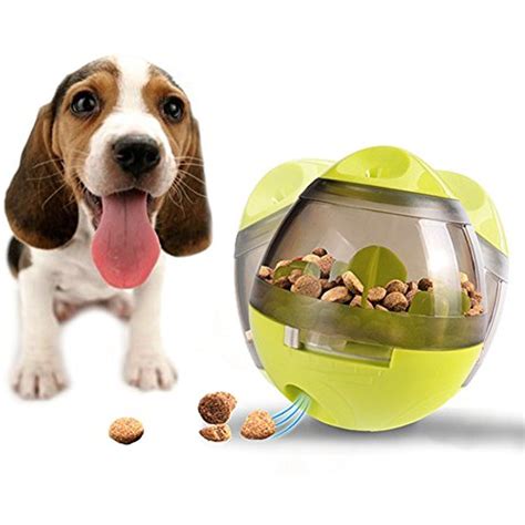 Dog Food Dispenser Ball Toy - Soo Angeles Interactive IQ Treat Ball for ...