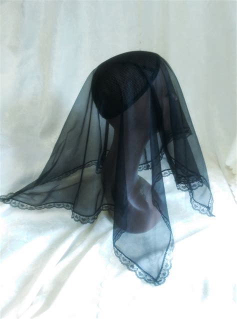 Black Mourning Funeral Chapel Scarf Veil Sheer Nylon and - Etsy