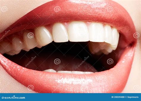 Woman Laughing, Close-up of Smile with White Teeth Stock Photo - Image ...