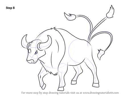 Learn How to Draw Tauros from Pokemon (Pokemon) Step by Step : Drawing ...